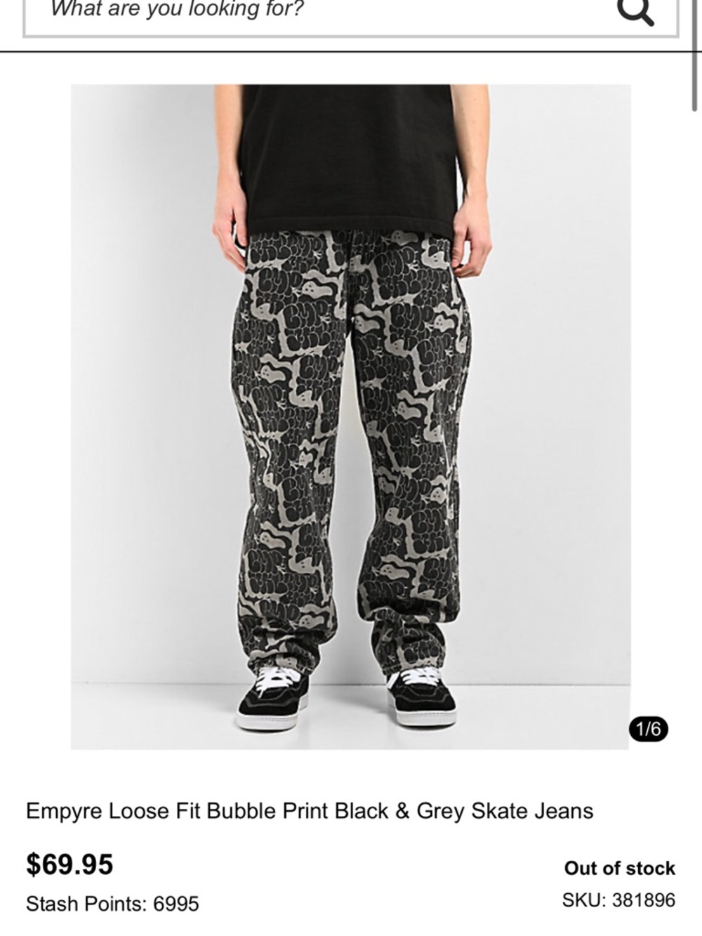 Empyre Bubble Print Cargo Pants in Black & Grey